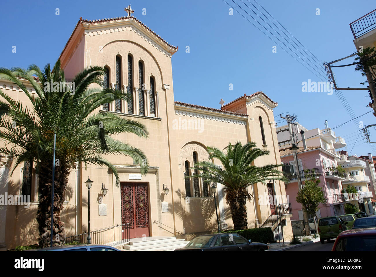 Chiesa ortodossa nella città di Zacinto, Grecia. Foto Stock
