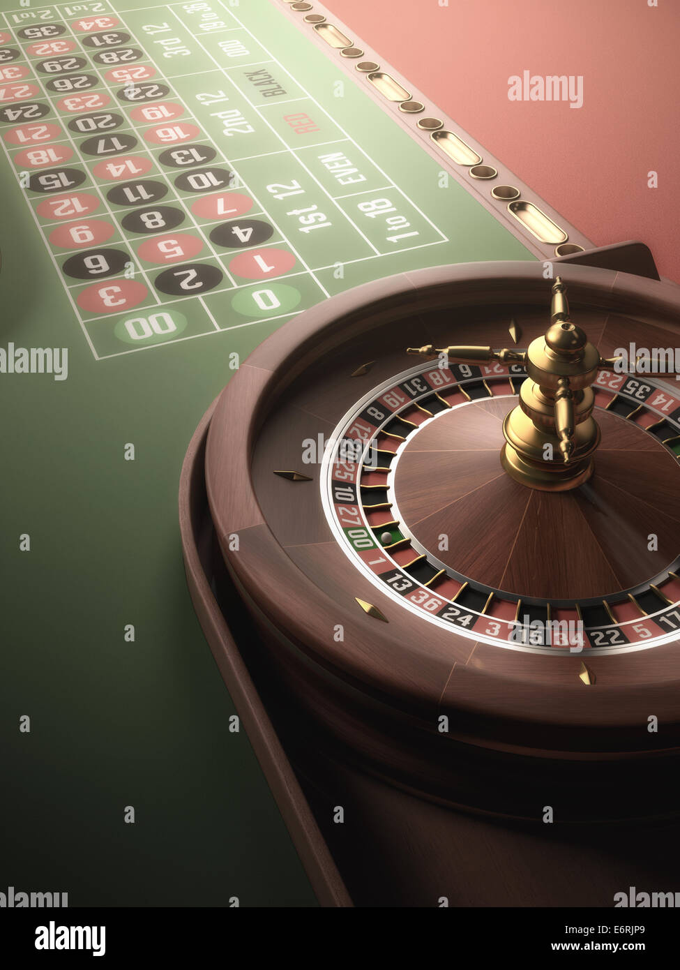 Il gioco della roulette al casinò. Blur e candelette di effetto aggiunto all'immagine. Foto Stock