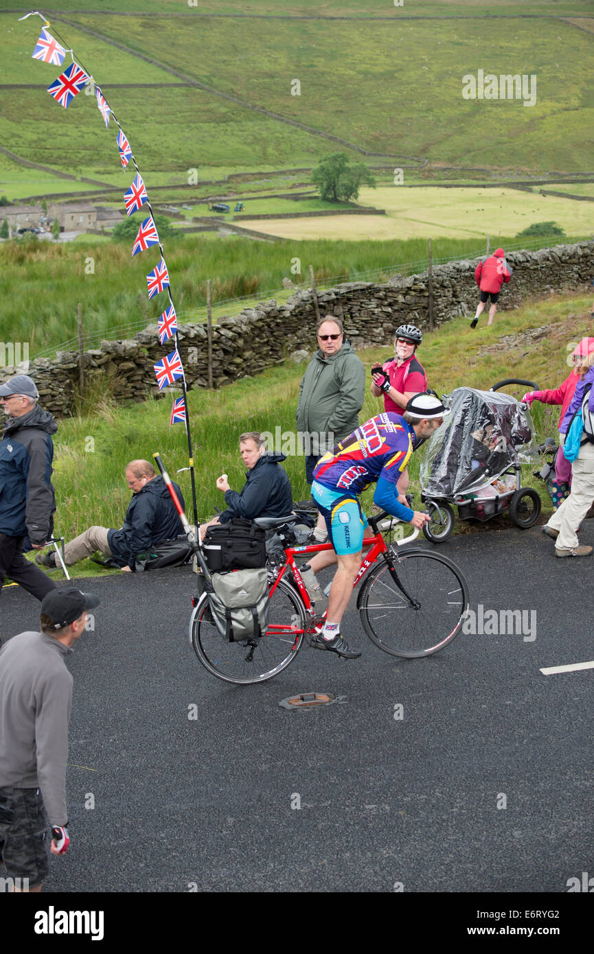 Tour de France in Yorkshire sul Buttertubs Pass Foto Stock