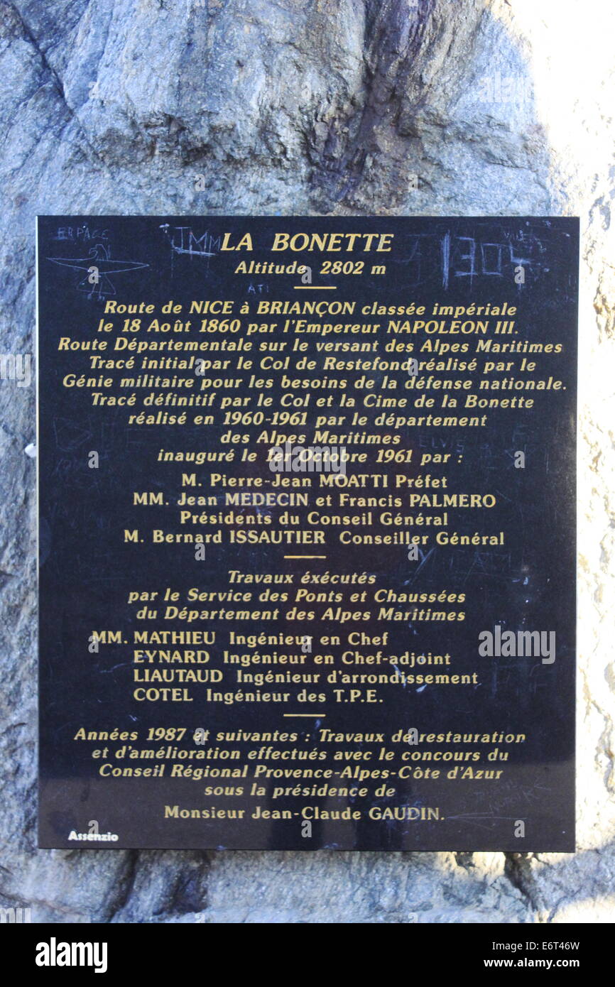 Col de la Bonette, Parco Nazionale del Mercantour, Alpes-Maritimes, Provence-Alpes-Côte d'Azur, in Francia. Foto Stock