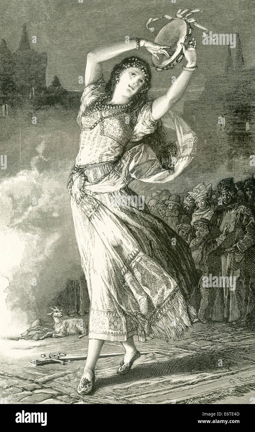 Esmeralda è un carattere fictional in lo scrittore francese' Victor Hugo's 1831 Romanzo "Il Gobbo di Notre Dame". Foto Stock