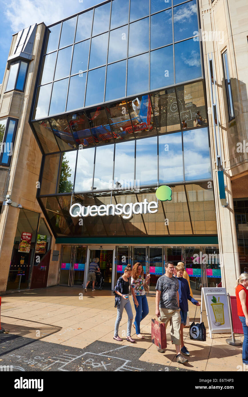 Ingresso Queensgate Shopping Centre Peterborough Cambridgeshire Regno Unito Foto Stock