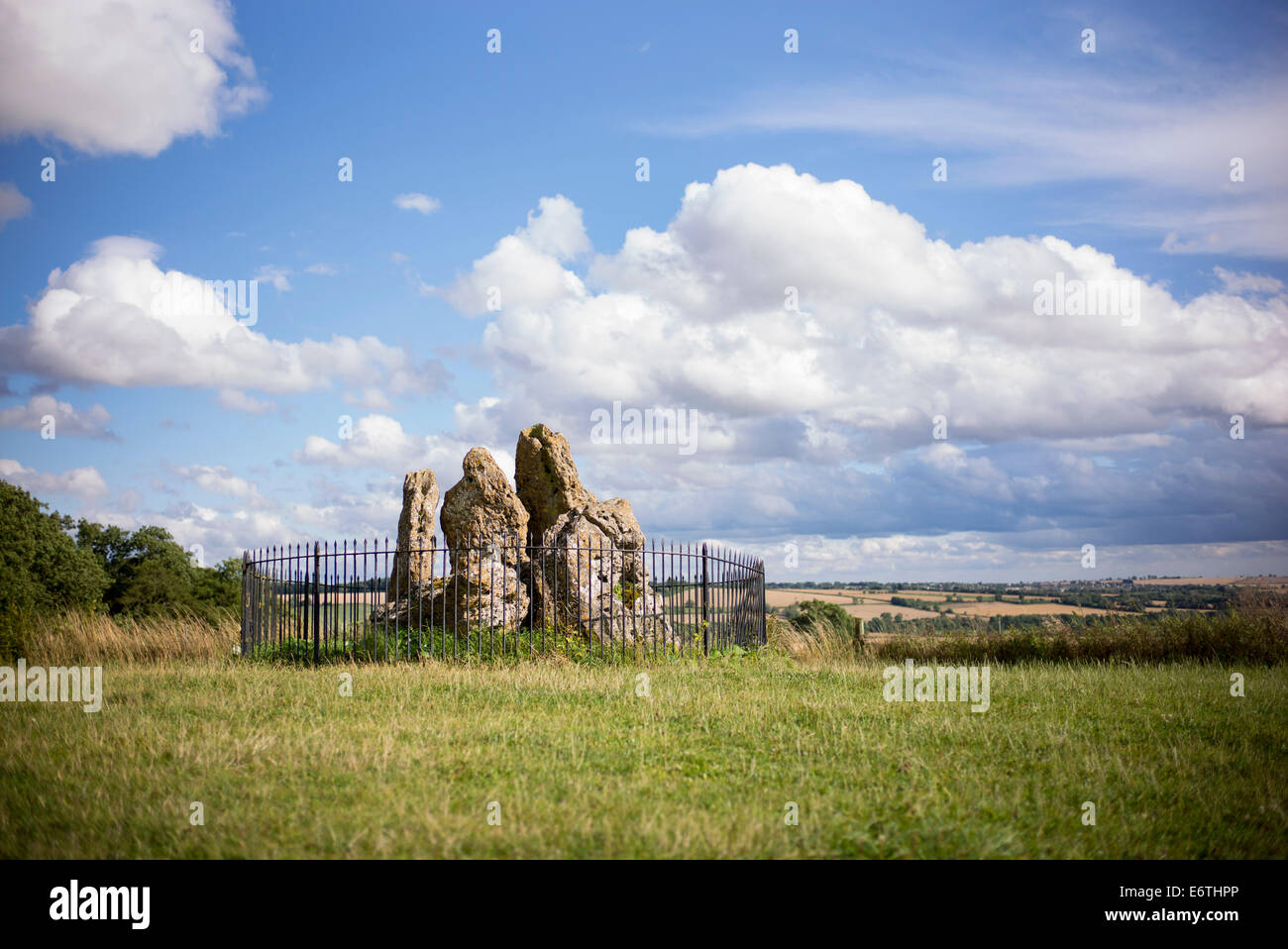 Il Rollright Stones, Whispering knights, Oxfordshire, Inghilterra. Foto Stock