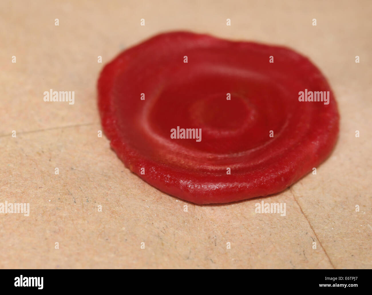 Guarnizione cera su carta marrone Foto Stock