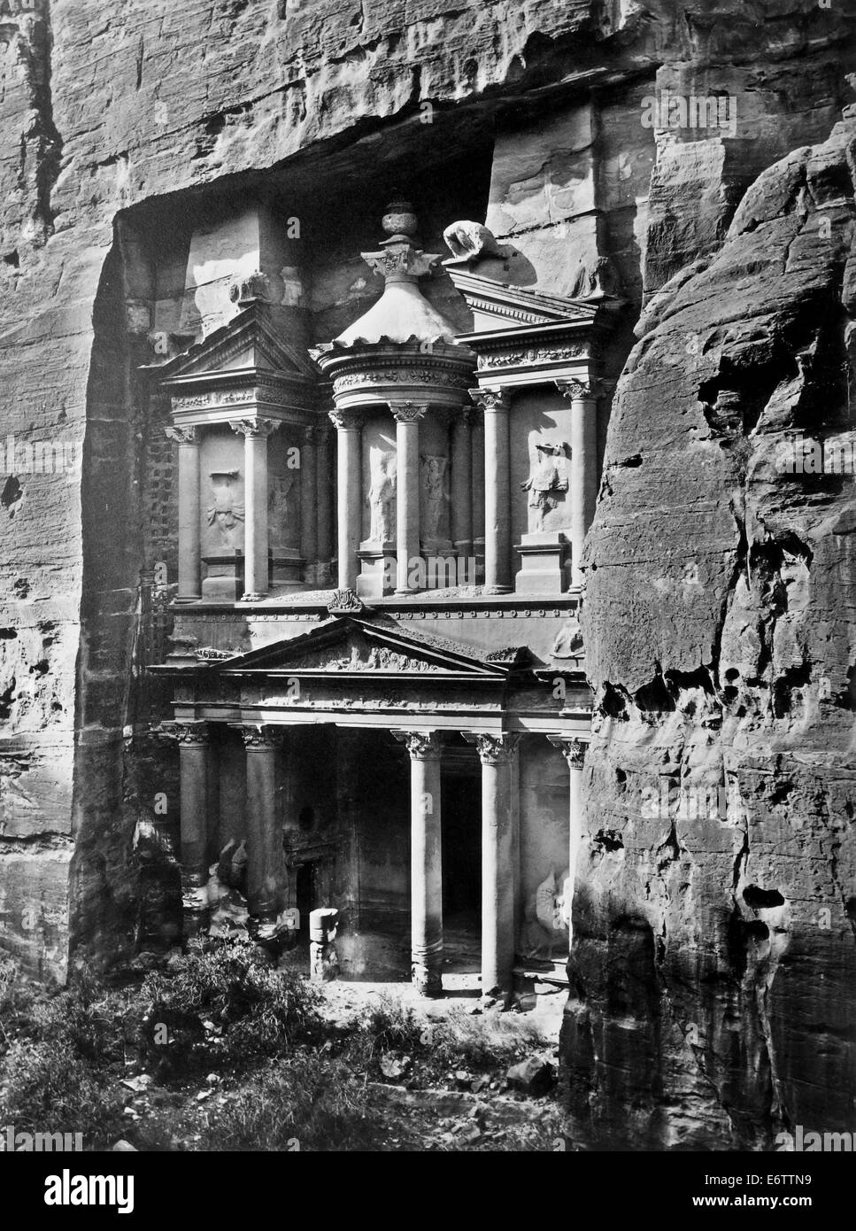 Il tempio di roccia El Khuse Petra 1860 Foto Stock
