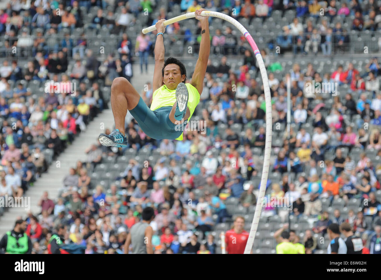 Berlino, Germania. 31 Agosto, 2014. Istaf 2014, via-e-eventi sul campo, Olympiastadion, Pole Vault uomini, Seito Yamamoto (JPN) Credito: Burghard Schreyer/Alamy Live News Foto Stock
