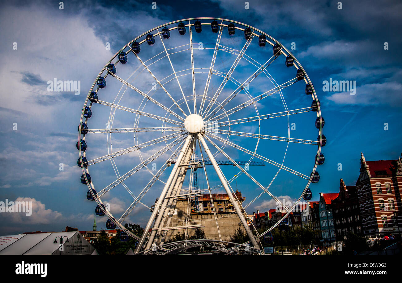 Ruota panoramica Ferris in Gdansk Foto Stock