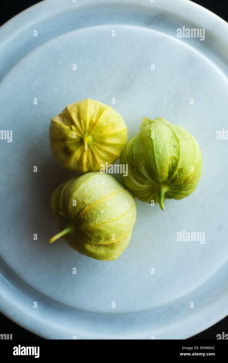 Tomatillos verde salsa verde ingrediente Foto Stock