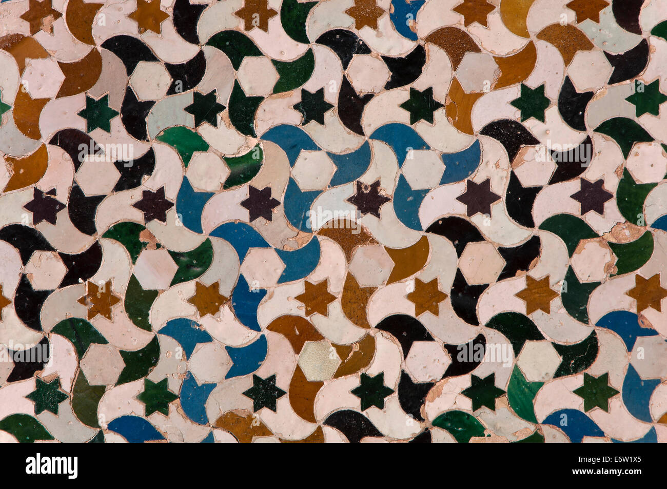 Corte dei mirti - piastrelle arabo, l'Alhambra di Granada, regione dell'Andalusia, Spagna, Europa Foto Stock