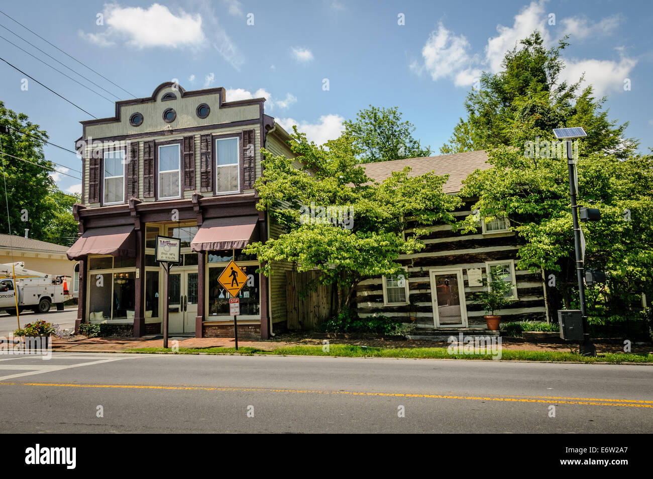 Mane Street Spa & Salone di bellezza e la cabina di storta, East Main Street, Abigdon, Virginia Foto Stock