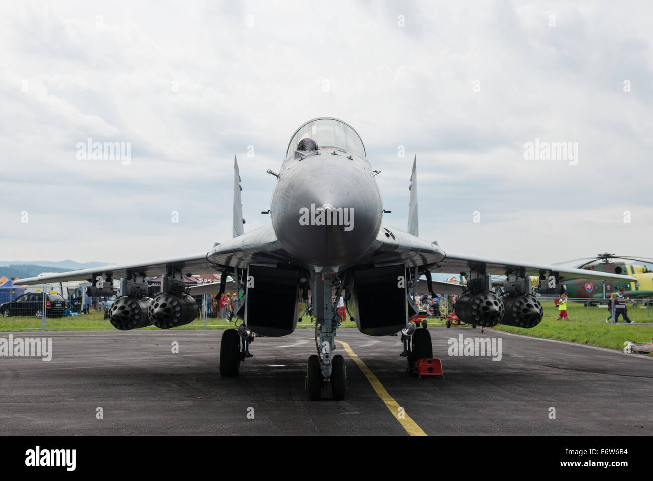 SLIAC, Slovacchia - 30 agosto: MiG-29come sul display statico durante airshow SIAF in Sliac, Slovacchia il 30 agosto 2014 Credit: Lubos Paukeje/Alamy Live News Foto Stock