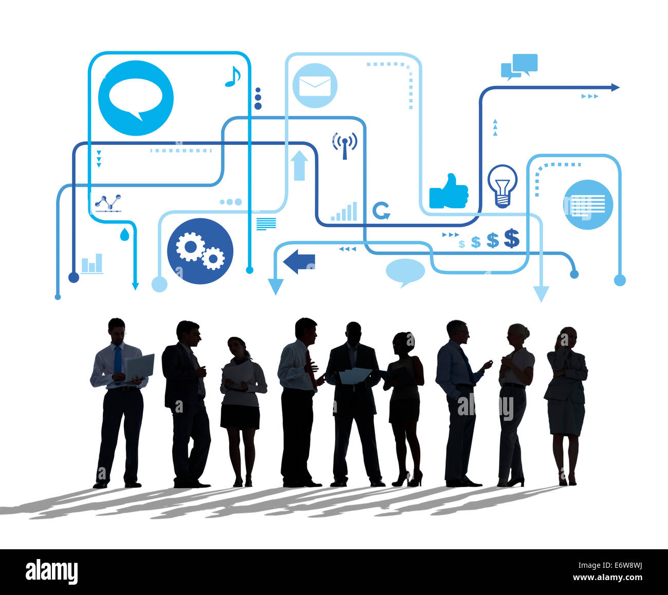 La gente di affari e il concetto di Business simboli correlati Foto Stock