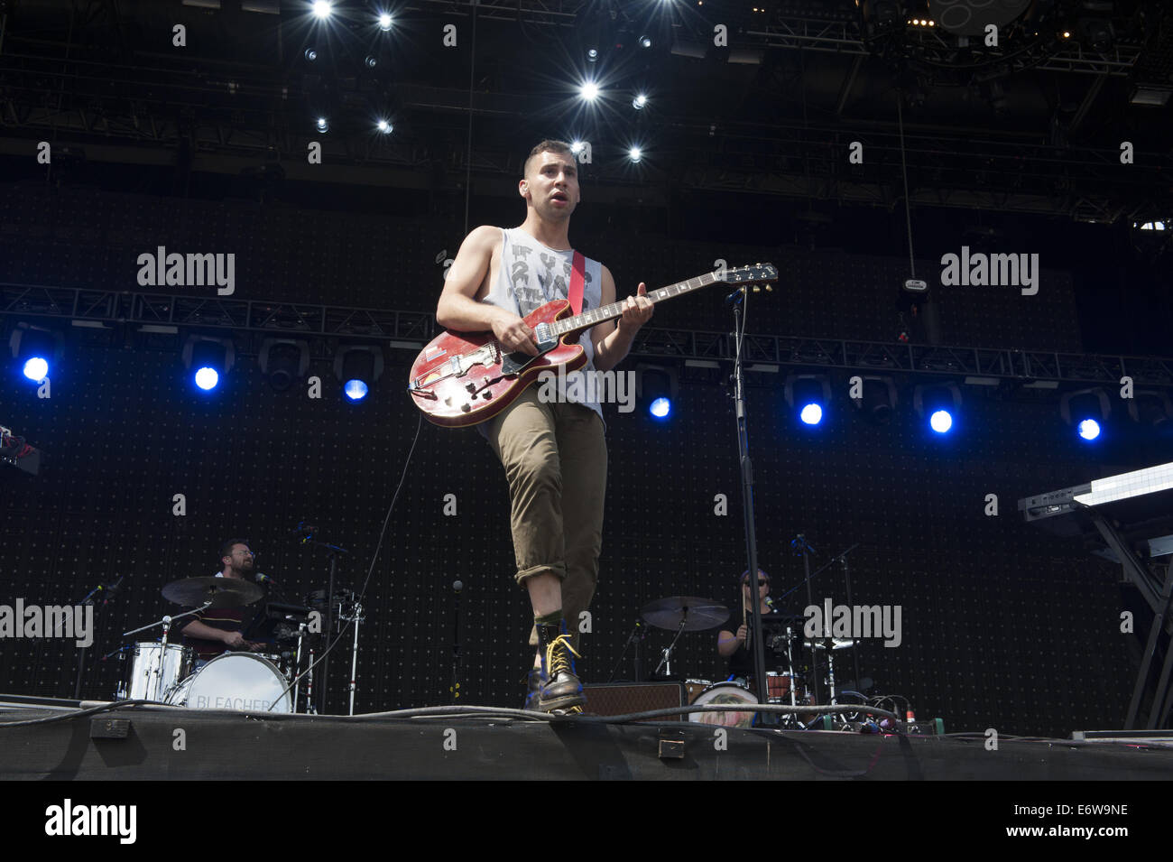 Philadelphia, Pennsylvania, USA. 31 Agosto, 2014. JACK ANTONOFF di banda bleachers, effettuando al Budweiser Made in America Festival, Philadelphia Credito: Ricky Fitchett/ZUMA filo/Alamy Live News Foto Stock