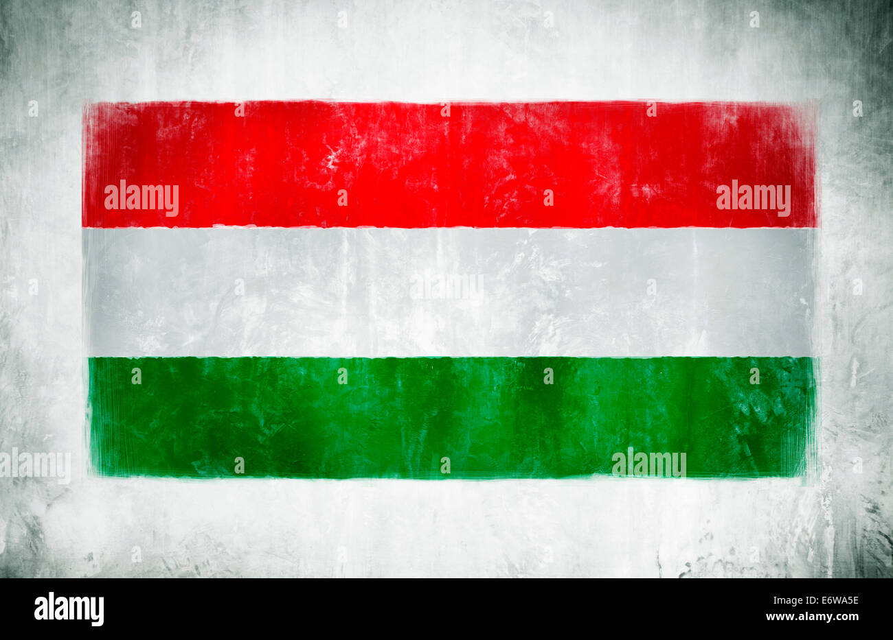Illustrazione e pittura della bandiera nazionale di Ungheria Foto Stock