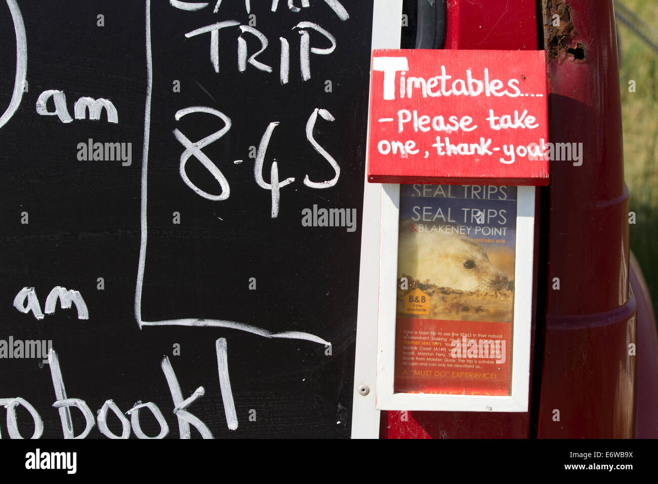 Guarnizione calendario gite a Morston Quay, Norfolk. Foto Stock