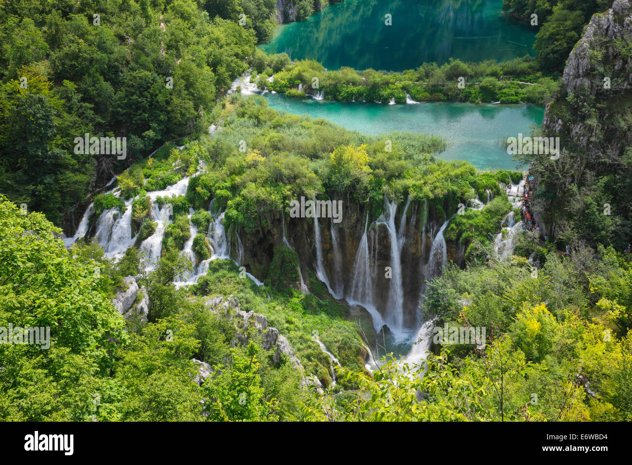 Il parco nazionale dei laghi di Plitvice, Croazia Foto Stock