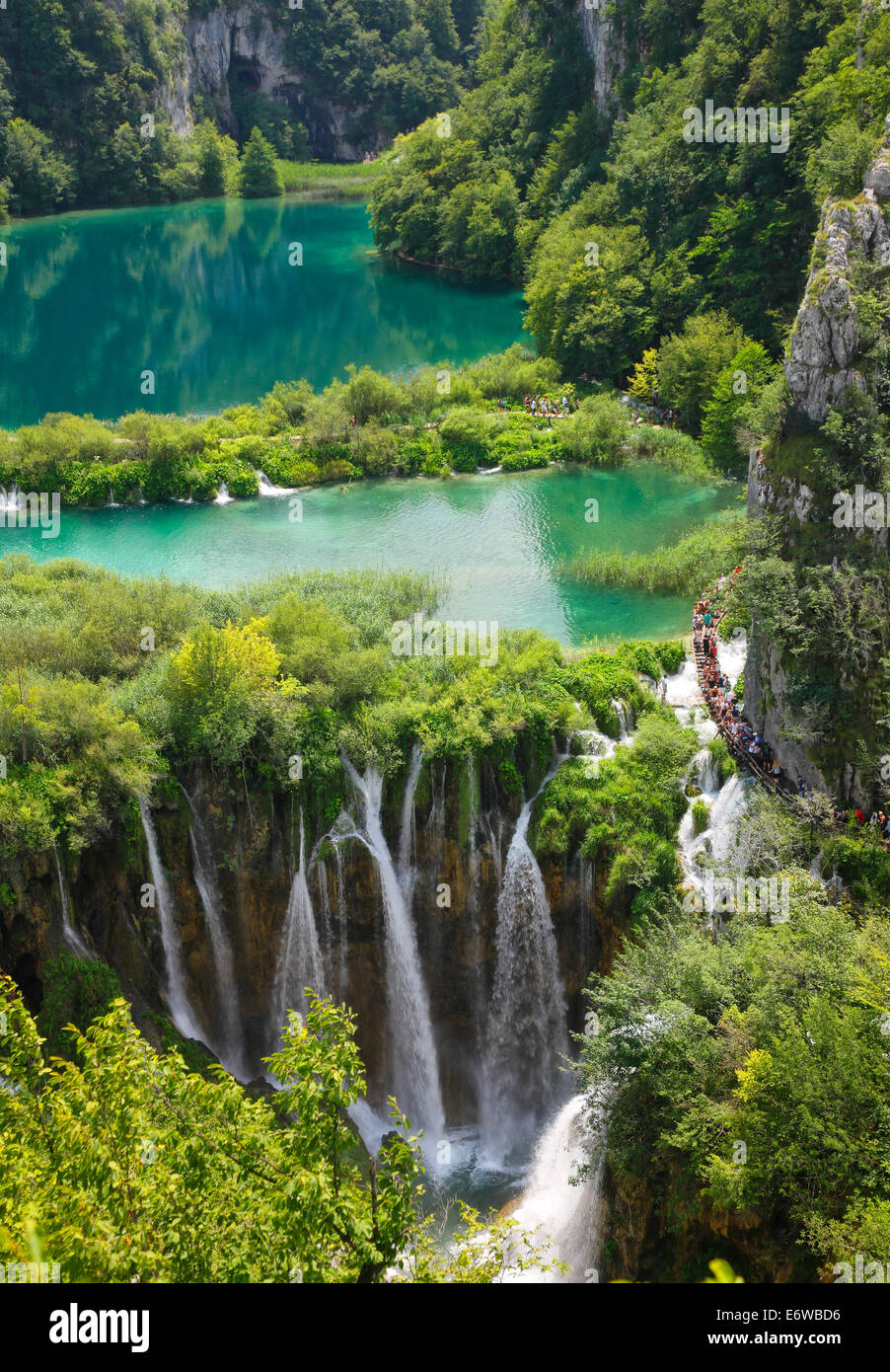 Il parco nazionale dei laghi di Plitvice, Croazia Foto Stock