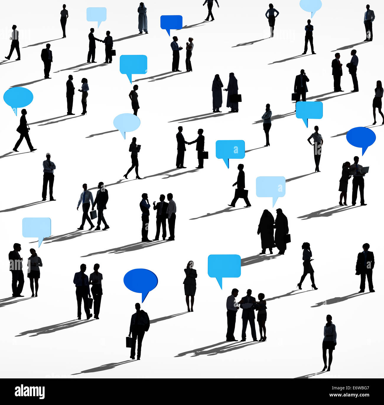 Silhouette gruppo di persone nel concetto di comunicazione Foto Stock