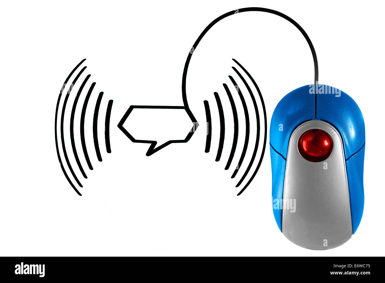 Rete wireless con il mouse del computer concept Foto Stock