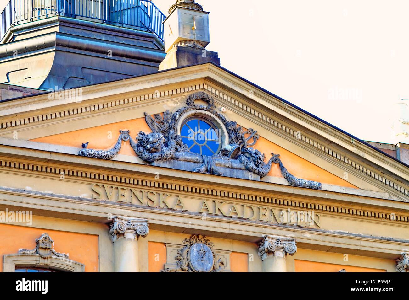 Facciata del palazzo dell'Accademia Svedese Foto Stock