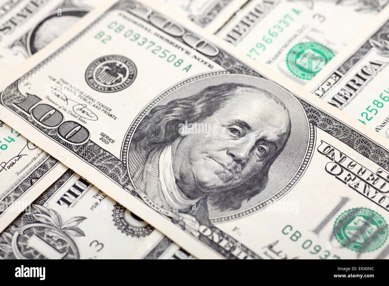 Di dollari dello sfondo. Primo piano. Foto Stock