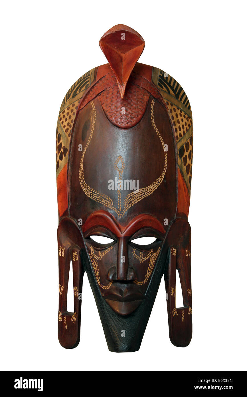 Intagliato maschera Masai Foto Stock