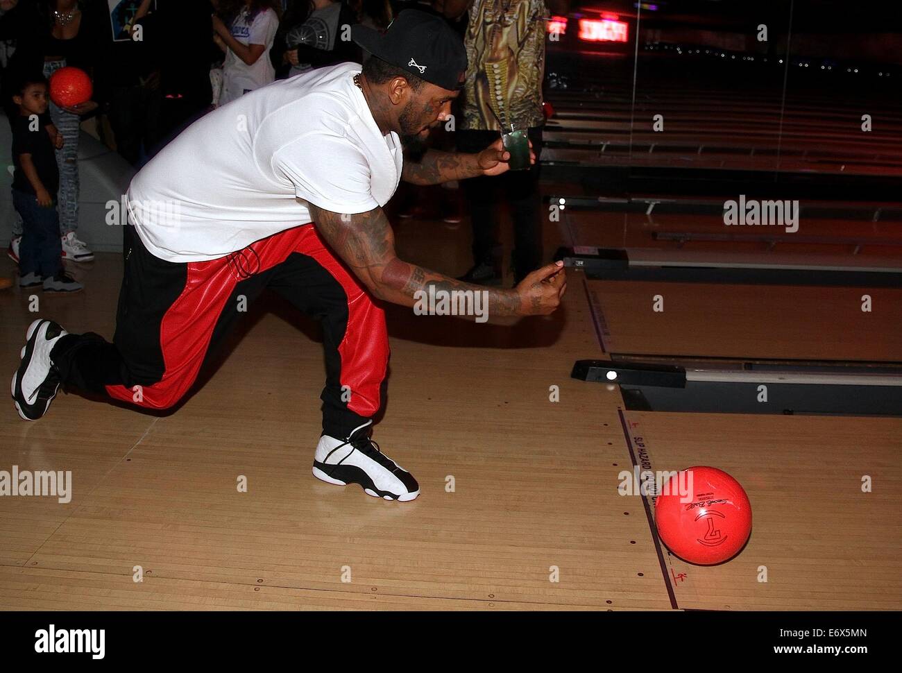 Il Robin Hood Progetto Celebrity Bowling al Pinz Bowling con: Il gioco dove: Studio City, California, Stati Uniti quando: 15 Feb 2014 Foto Stock