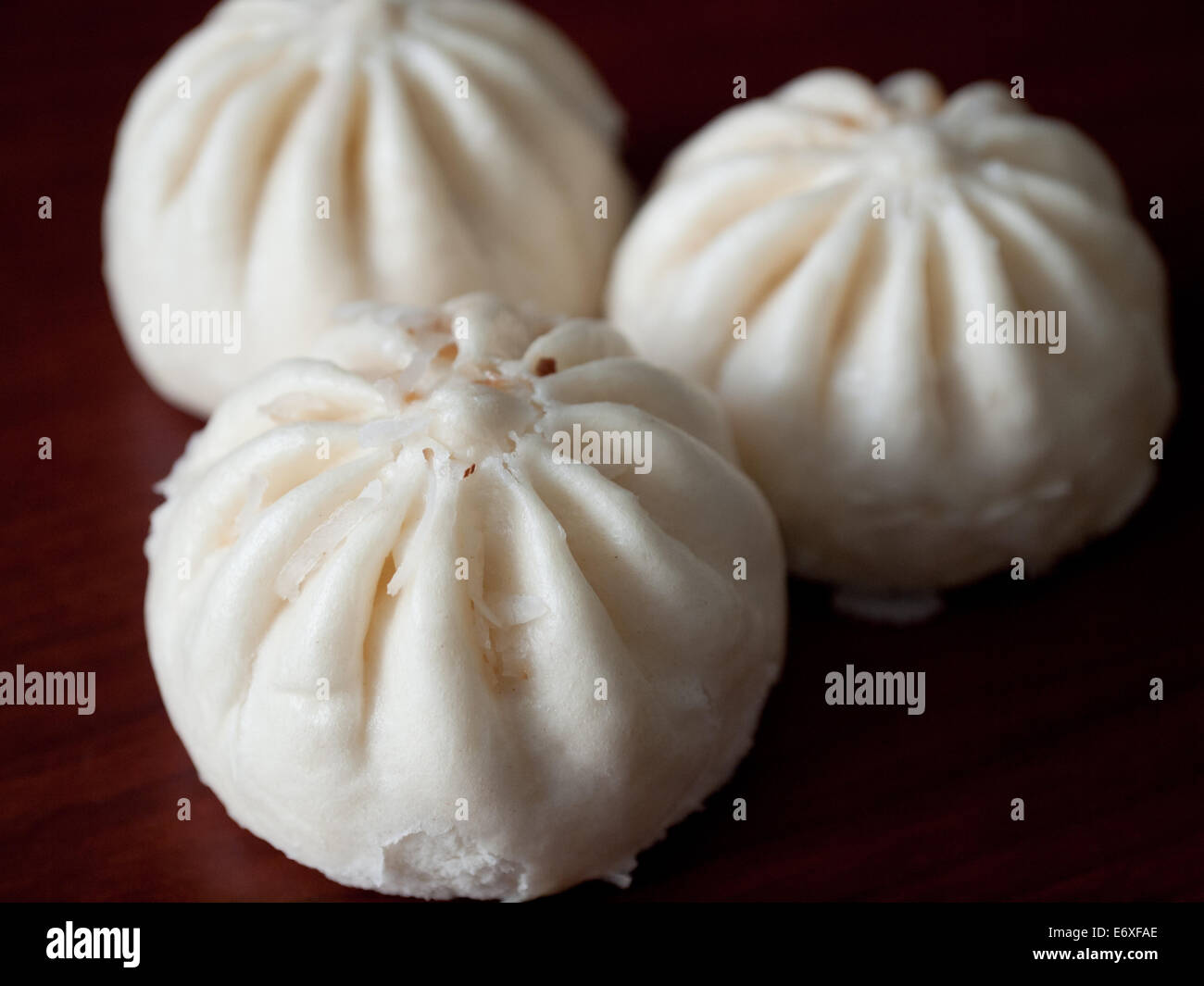 Bao (o Baozi), un tipo di Chinese bun al vapore. Quelli raffigurati sono da Wow Bao, a Chicago-area bao restaurant. Foto Stock