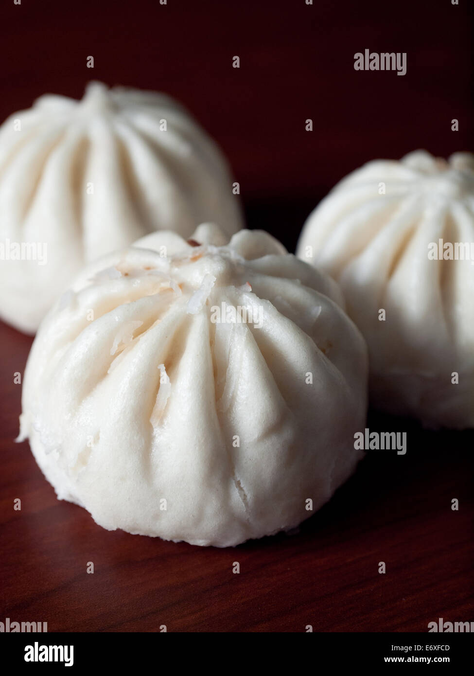 Bao (o Baozi), un tipo di Chinese bun al vapore. Quelli raffigurati sono da Wow Bao, a Chicago-area bao restaurant. Foto Stock