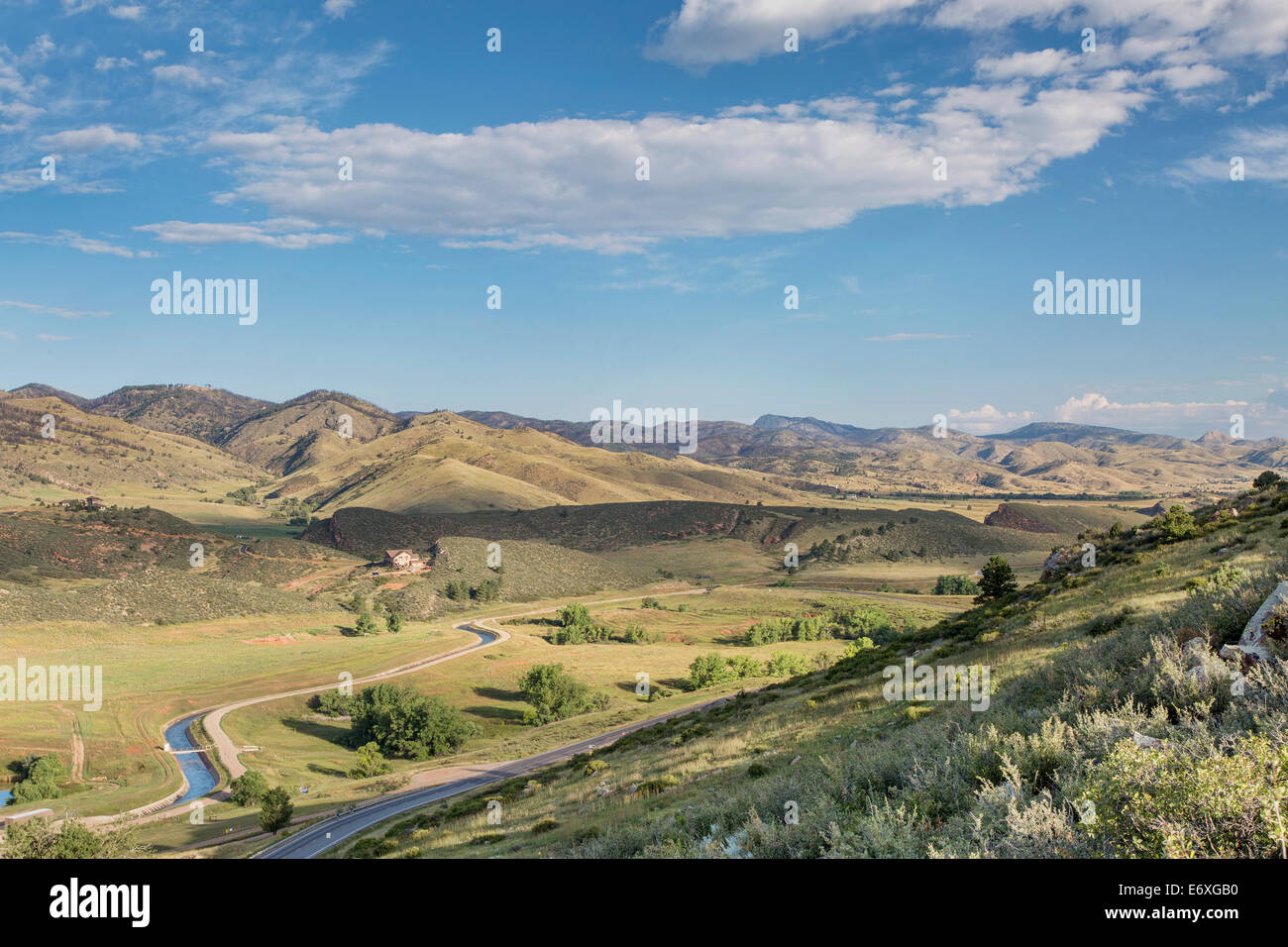 Charles Hansen canale sottostante serbatoio Horsetooth, parte del grande progetto di Thompson, Fort Collins, Colorado Foto Stock