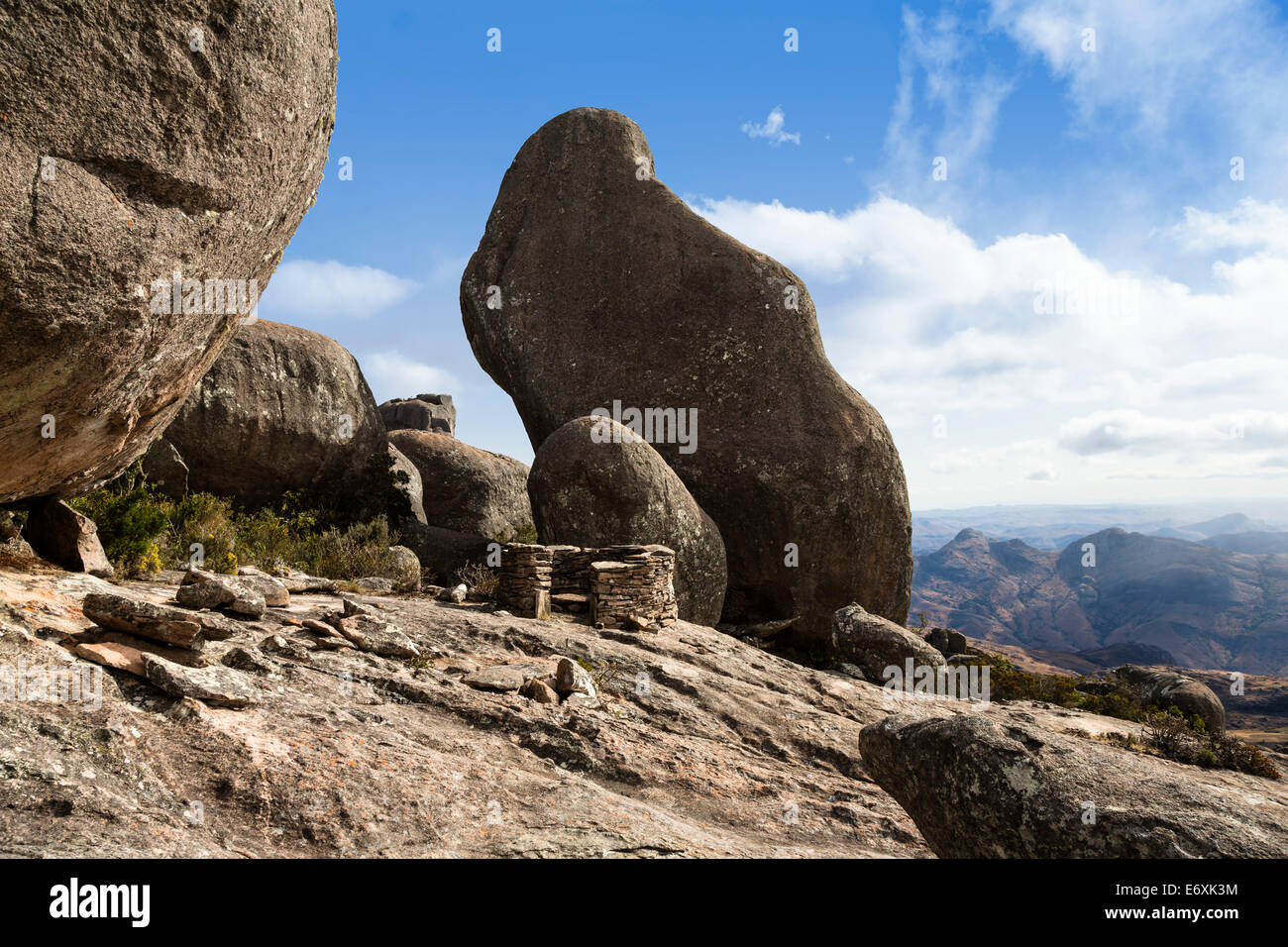 Le formazioni rocciose di Andringitra Mountain Range, Andringitra National Park, Sud del Madagascar, Africa Foto Stock