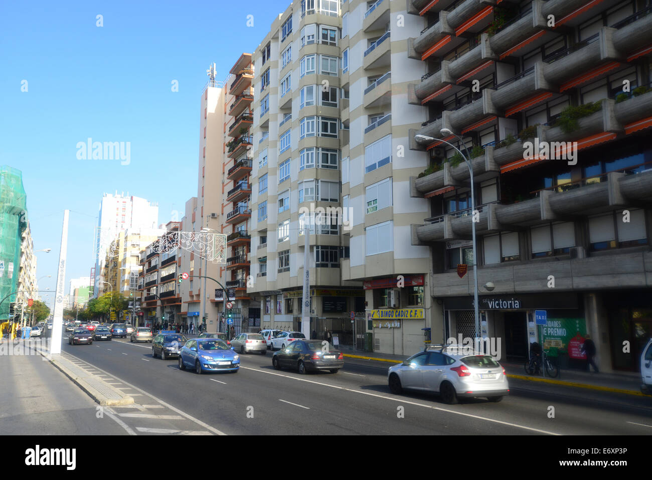Avenue de Cayetano del Toro, Cádiz, Provincia di Cadice, Andalusia, il Regno di Spagna Foto Stock