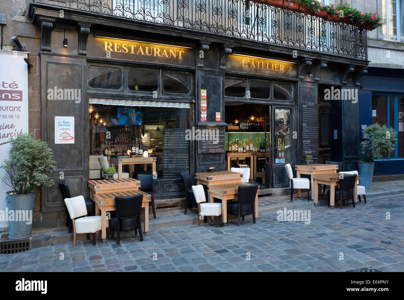 Il ristorante francese l'atelier, st malo, Bretagna Francia Foto Stock