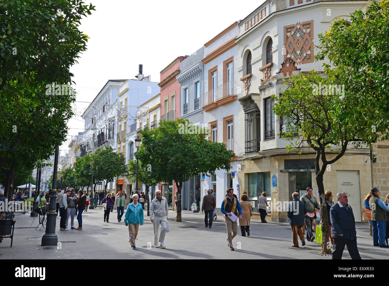 Via Larga (Calle Larga), Jerez de la Frontera, Provincia di Cádiz, Andalucía, Regno di Spagna Foto Stock