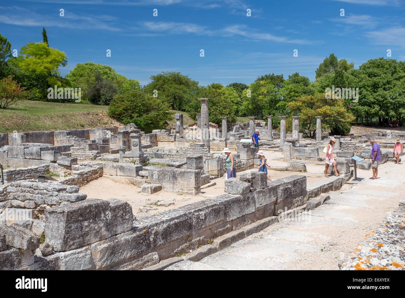 Glanum città romana Rovine di San Remy de Provence, Provenza, Francia Foto Stock