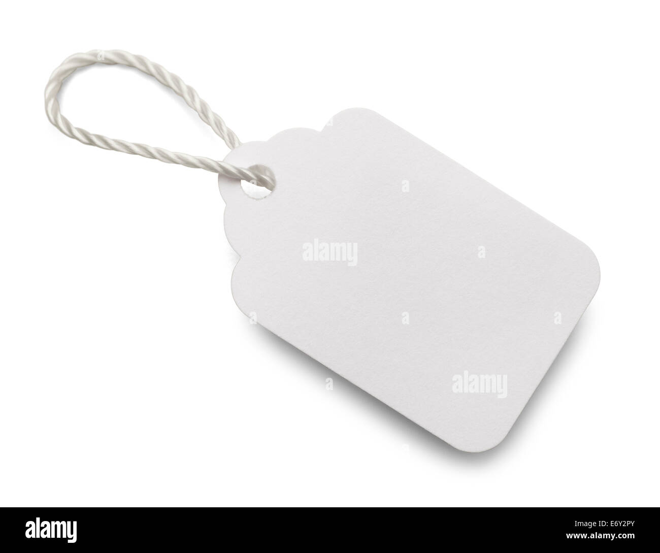 Vuoto bianco Tag Prezzo isolati su sfondo bianco. Foto Stock Vuoto bianco Tag Prezzo isolati su sfondo bianco. Foto Stock