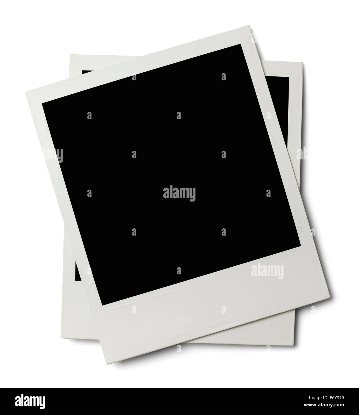 Polaroid con Copyspace isolato su sfondo bianco. Foto Stock