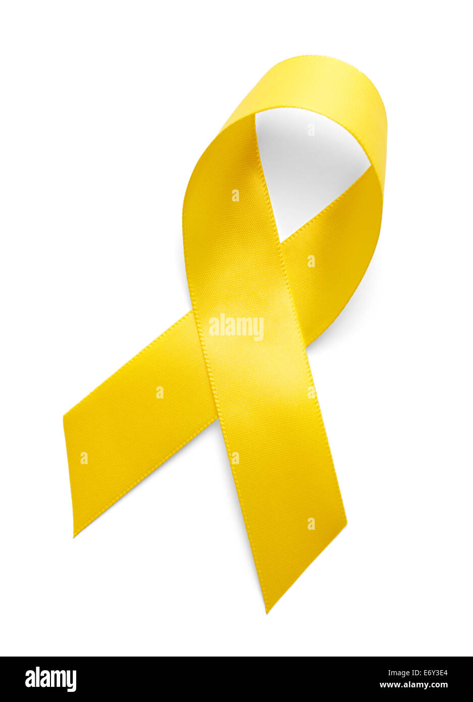 Supporto giallo le truppe Ribbon isolati su sfondo bianco. Foto Stock