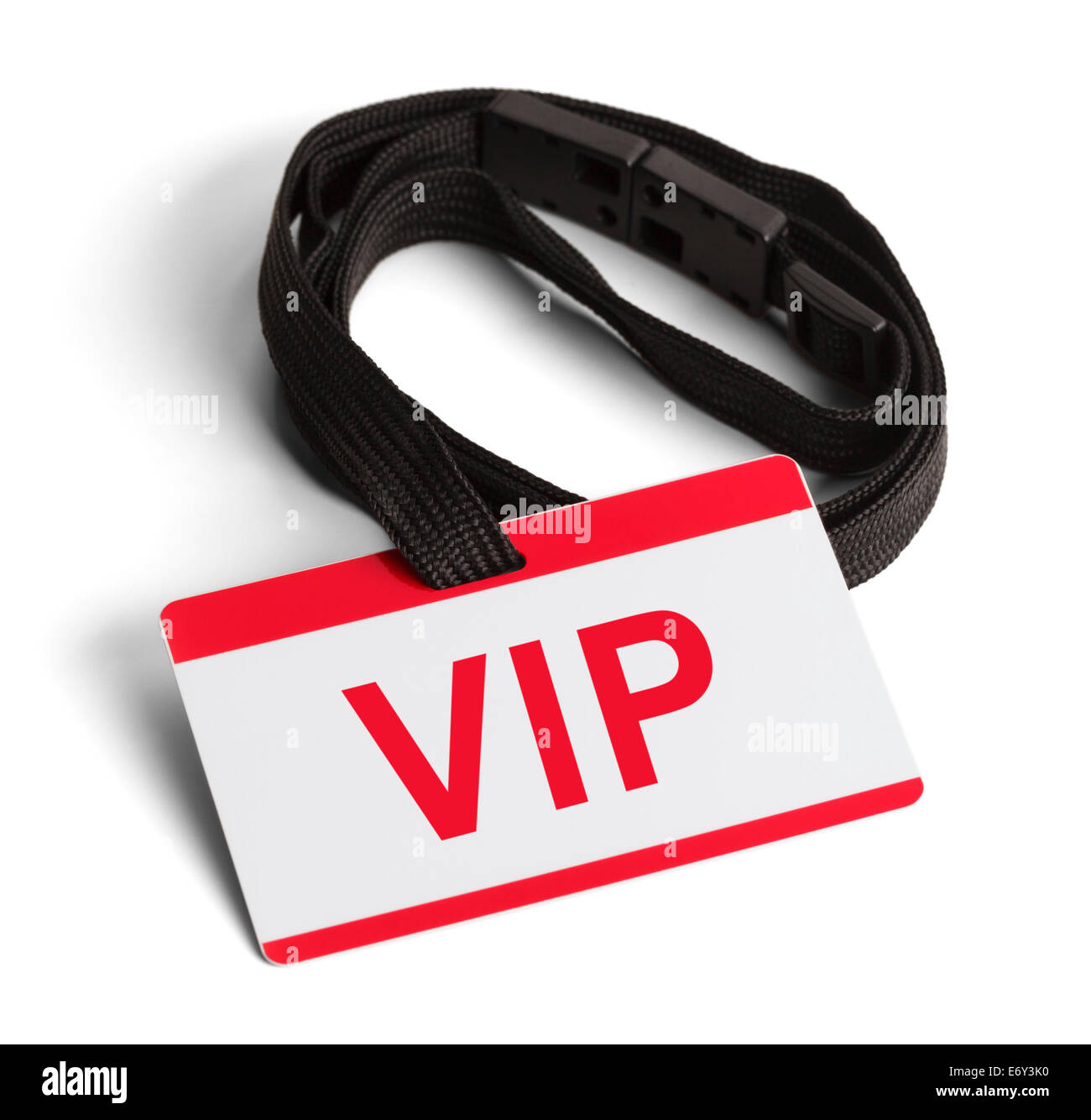Il bianco e il rosso VIP card ID isolati su sfondo bianco. Foto Stock
