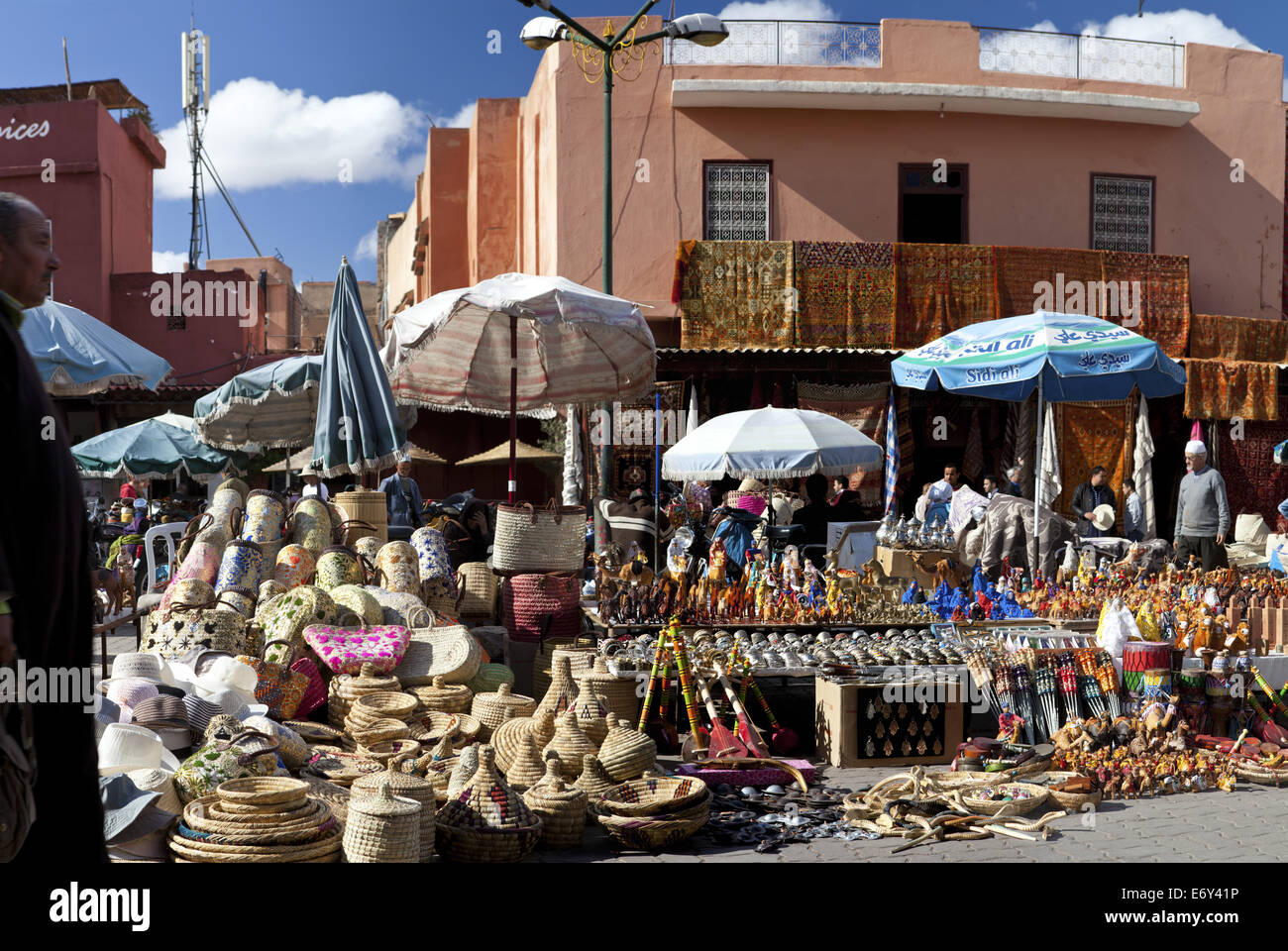Il mercato della paglia nei souks, Marrakech, Marocco Foto Stock