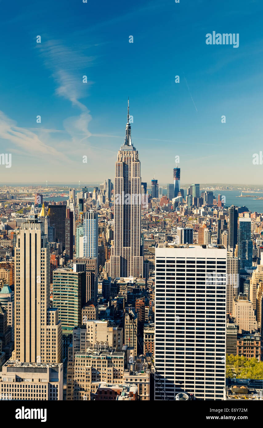 Manhattan vista aerea Foto Stock