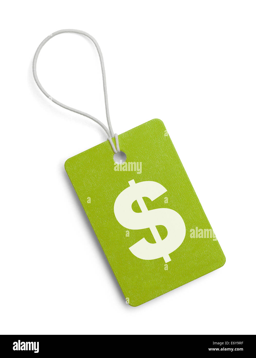 Piccolo Hang Tag con simbolo di cassa isolati su sfondo bianco. Foto Stock Piccolo Hang Tag con simbolo di cassa isolati su sfondo bianco. Foto Stock