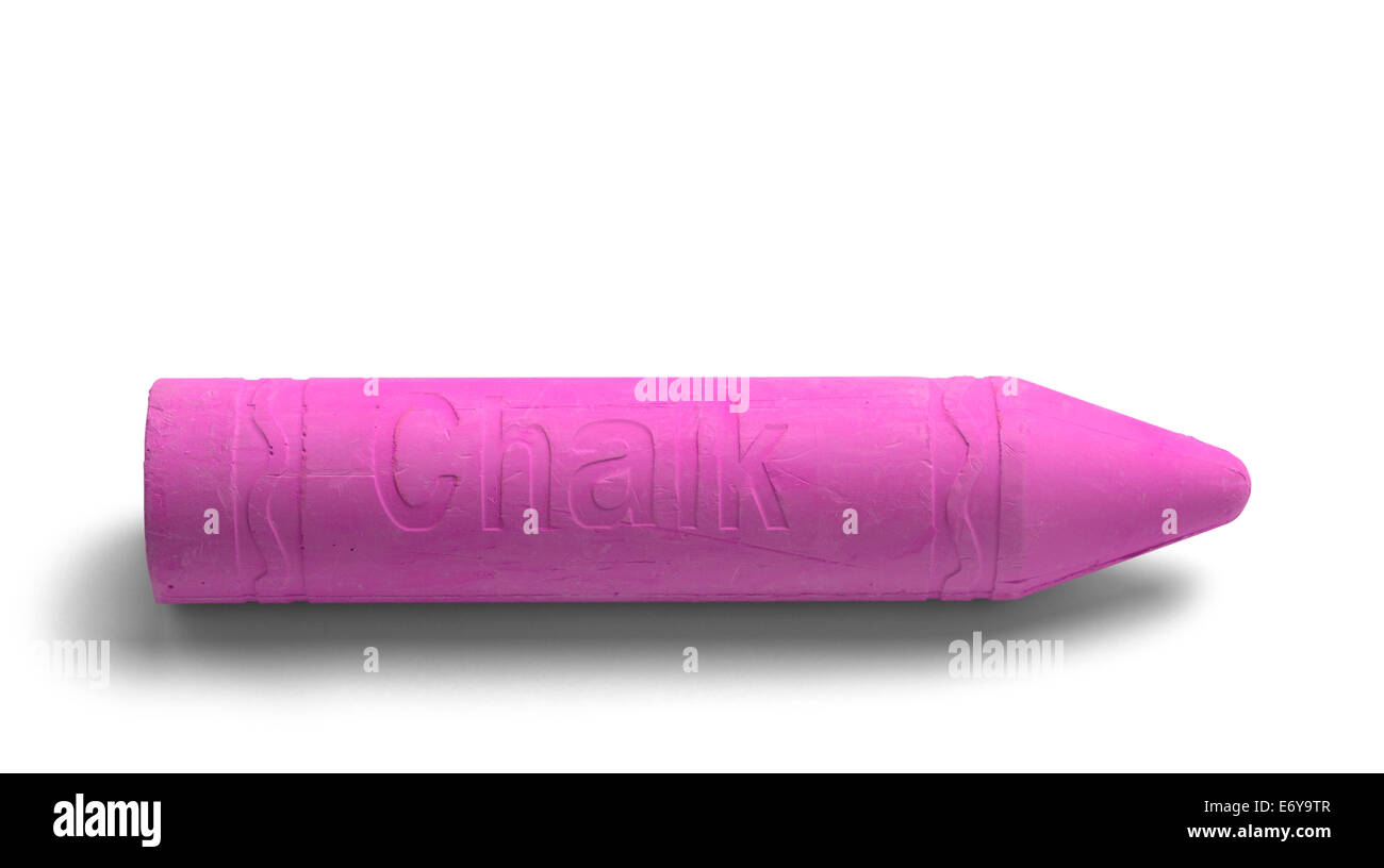 Grandi Pink Chalk vista laterale isolata su sfondo bianco. Foto Stock