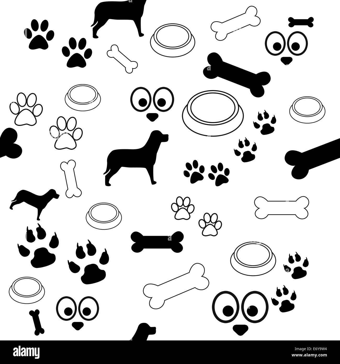 Modello del cane in bianco e nero Foto Stock