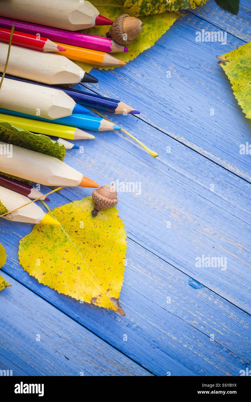 Sfondo Vintage: Concetto autunno si torna a scuola Foto Stock