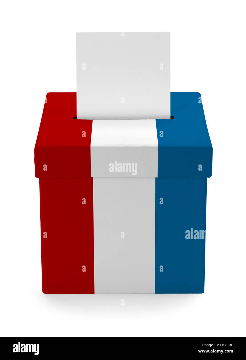 American casella voto isolato su sfondo bianco. Foto Stock
