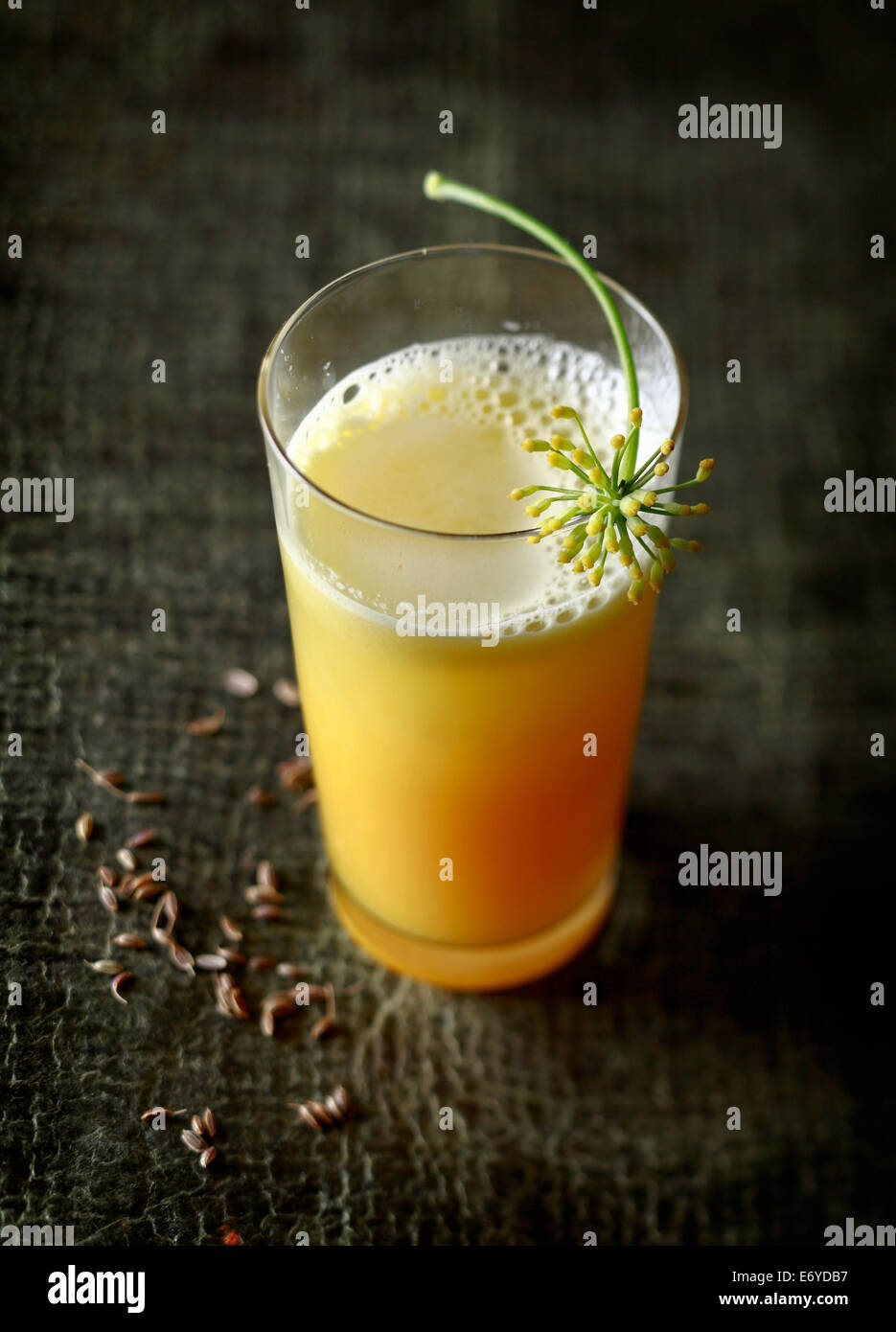 Il finocchio e il succo di arancia con cumino Foto Stock