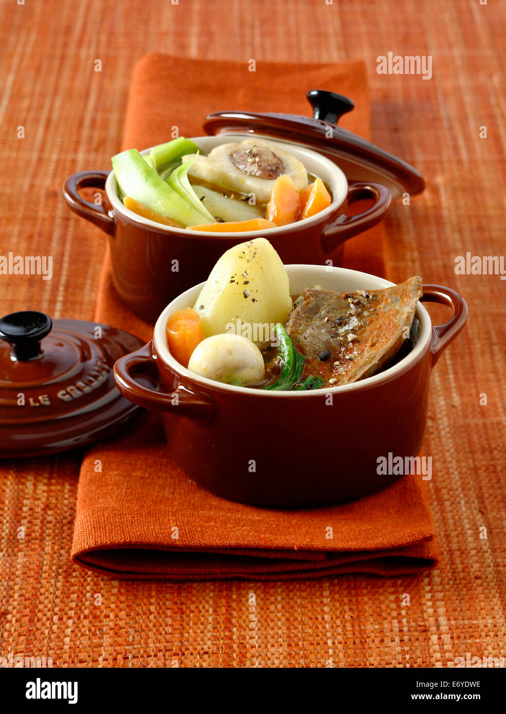 Spicy Pot au Feu casseroles Foto Stock