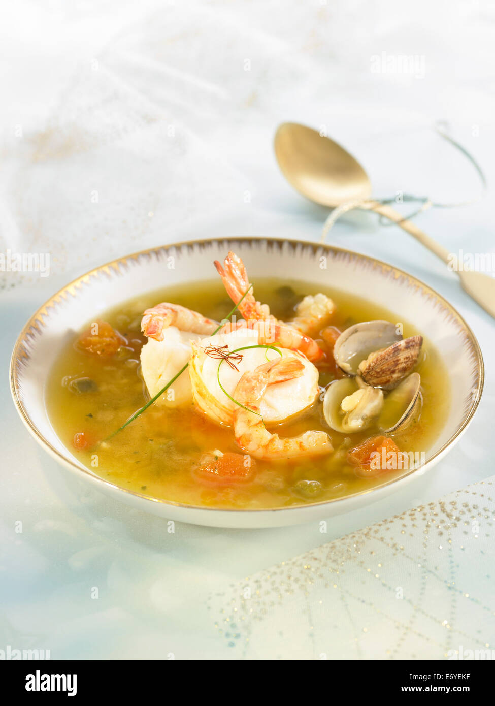 Aragosta e la Zuppa di gamberetti Foto Stock