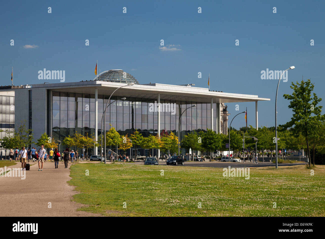 Paul-Löbe-Haus, edificio del parlamento tedesco, il quartiere governativo di Berlino, Germania, Europa Foto Stock